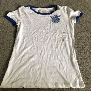 Abercrombie white t-shirt w/blue details